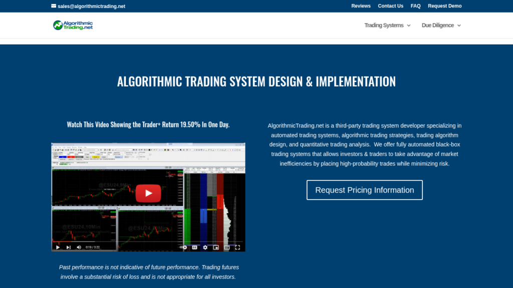 ALGORITHMICTRADING.NET review 2025 - Screenshot of algorithmictrading.net website showing security analysis