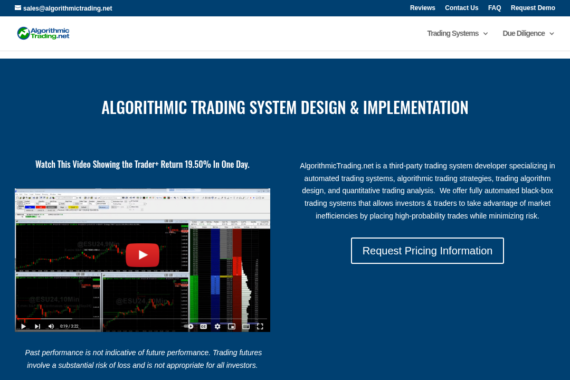 ALGORITHMICTRADING.NET review 2025 - Screenshot of algorithmictrading.net website showing security analysis