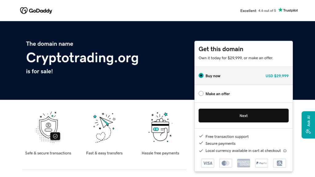 CRYPTOTRADING.ORG review 2025 - Screenshot of cryptotrading.org website showing security analysis
