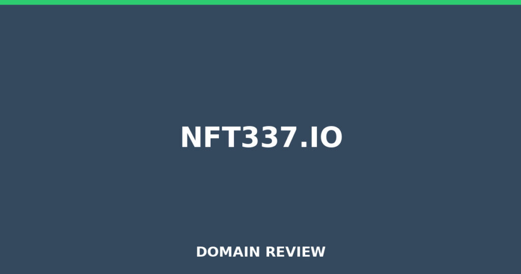 NFT337.IO review 2025 - Domain review placeholder image for nft337.io