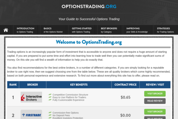 OPTIONSTRADING.ORG review 2025 - Screenshot of optionstrading.org website showing security analysis