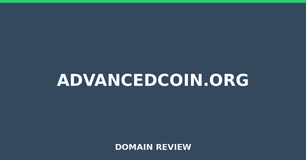 ADVANCEDCOIN.ORG review 2025 - Domain review placeholder image for advancedcoin.org