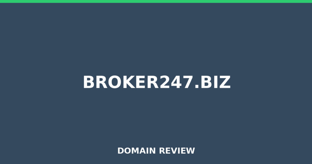 BROKER247.BIZ-Bewertung 2025 – Platzhalterbild für die Domain-Bewertung für Broker247.biz