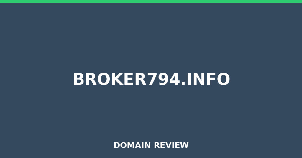 BROKER794.INFO review 2025 - Domain review placeholder image for broker794.info