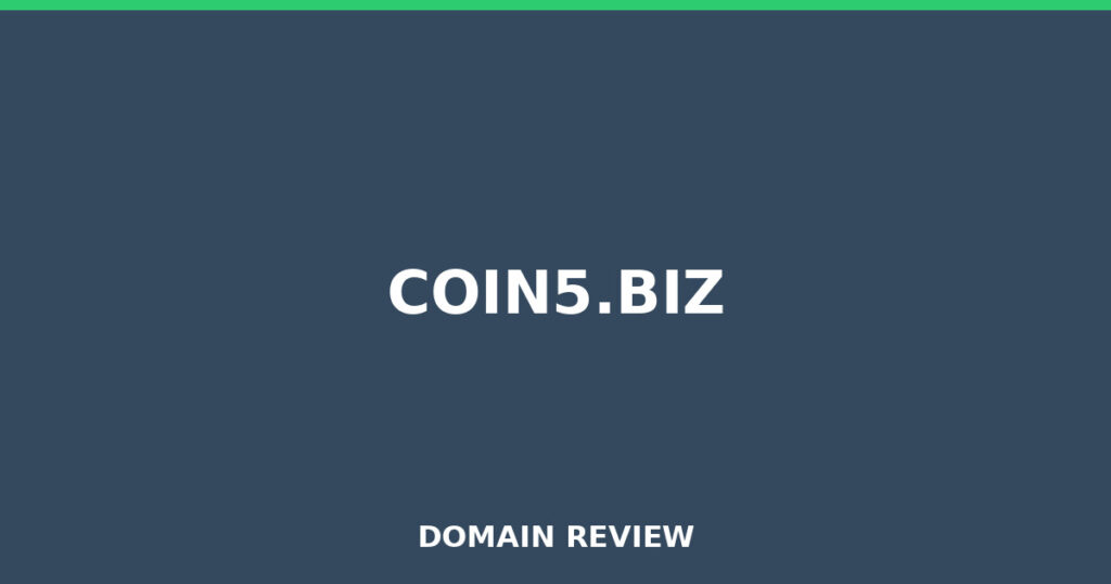 COIN5.BIZ review 2025 - Domain review placeholder image for coin5.biz