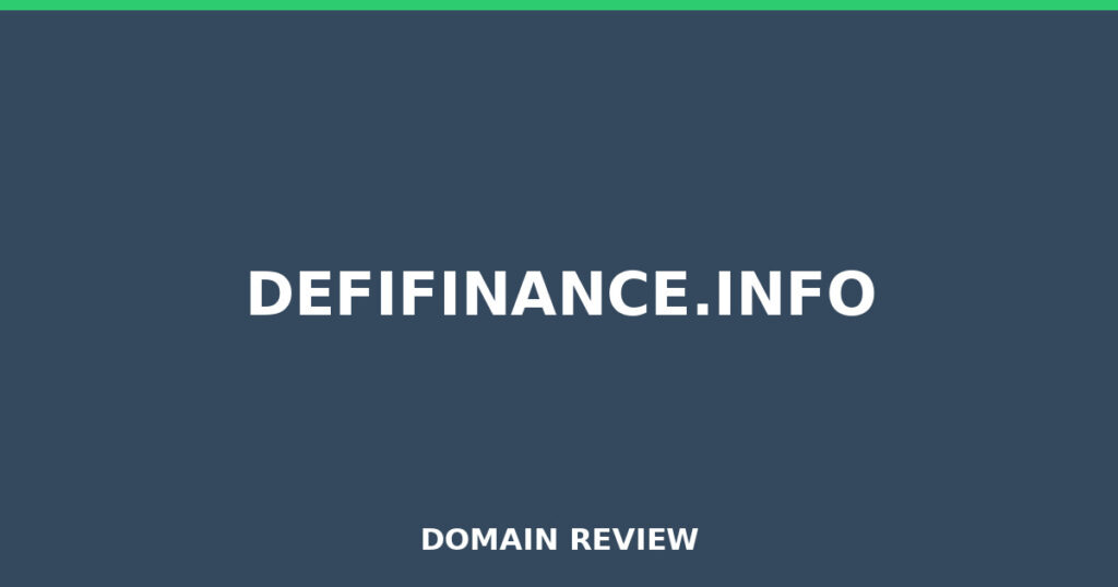 DEFIFINANCE.INFO review 2025 - Domain review placeholder image for defifinance.info