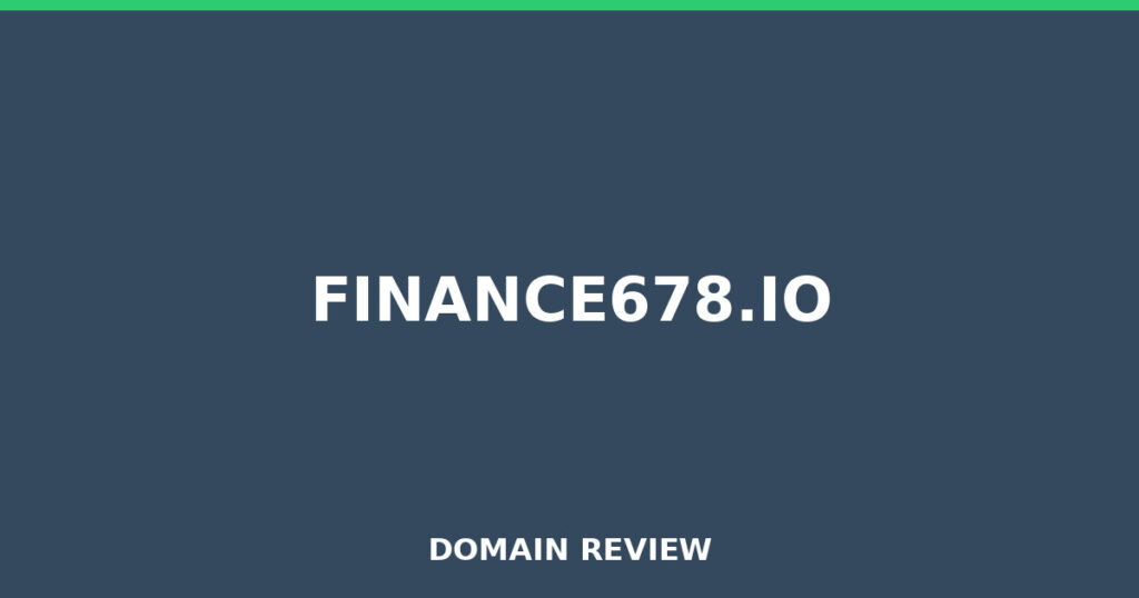 FINANCE678.IO review 2025 - Domain review placeholder image for finance678.io