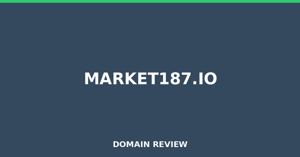 MARKET187.IO review 2025 - Domain review placeholder image for market187.io