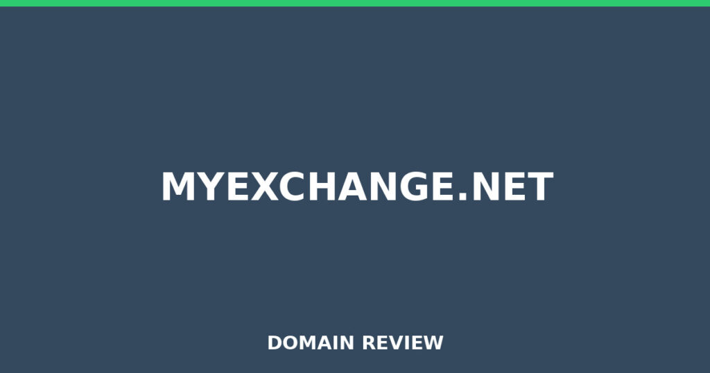 MYEXCHANGE.NET review 2025 - Domain review placeholder image for myexchange.net