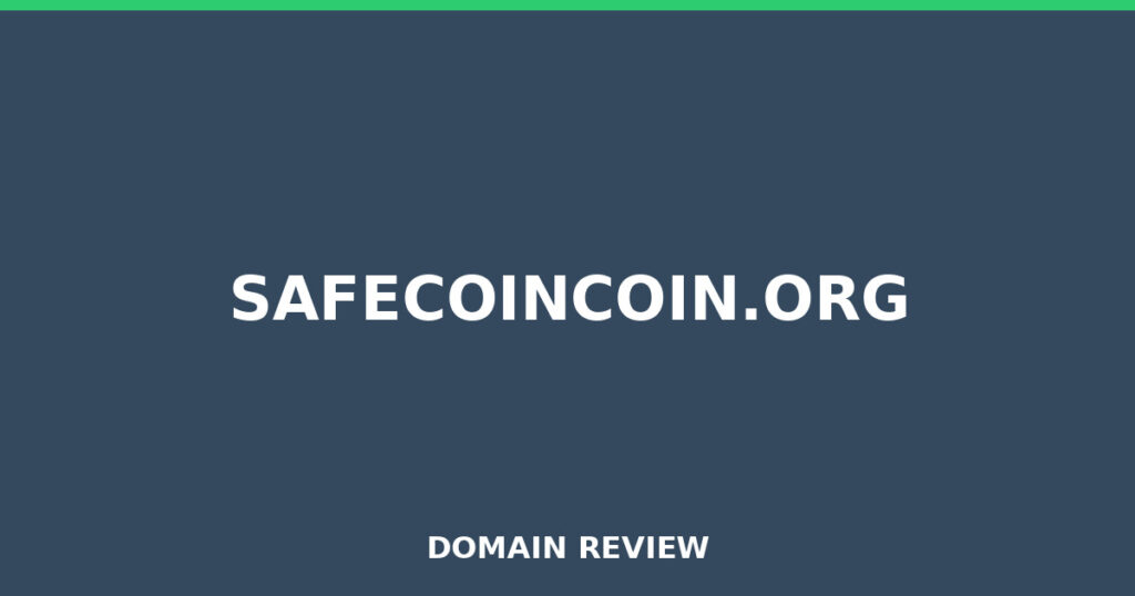 SAFECOINCOIN.ORG review 2025 - Domain review placeholder image for safecoincoin.org