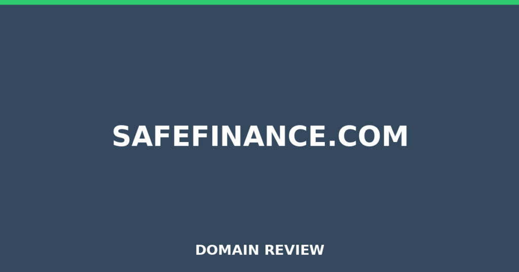 SAFEFINANCE.COM review 2025 - Domain review placeholder image for safefinance.com