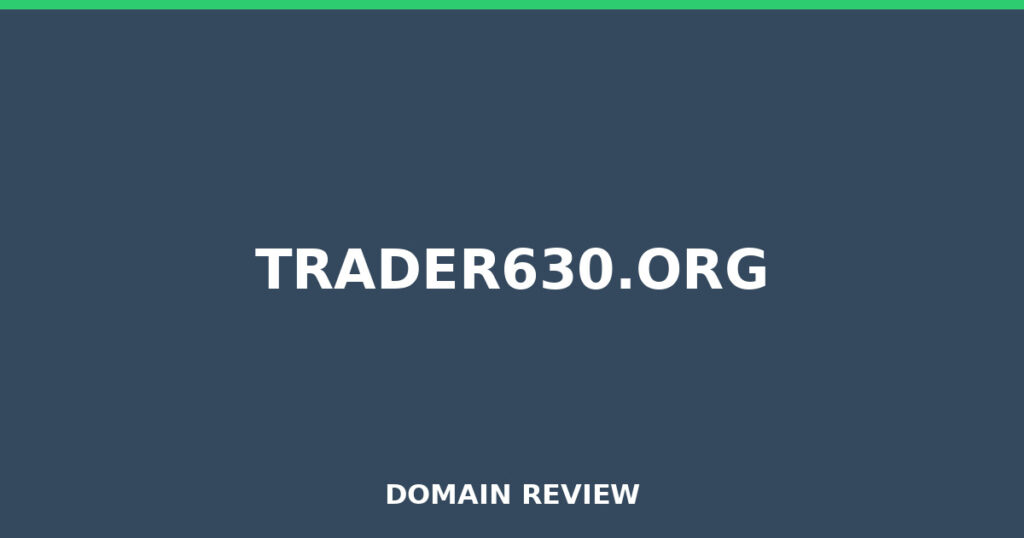 TRADER630.ORG review 2025 - Domain review placeholder image for trader630.org