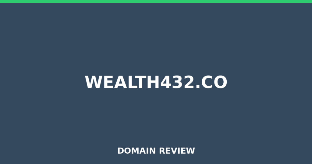 WEALTH432.CO review 2025 - Domain review placeholder image for wealth432.co