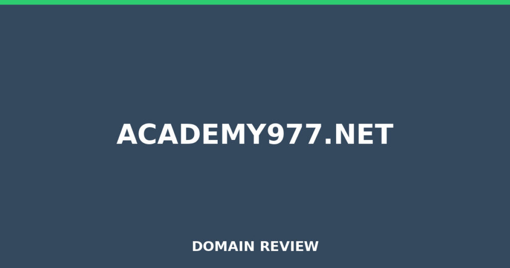 ACADEMY977.NET review 2026 - Domain review placeholder image for academy977.net