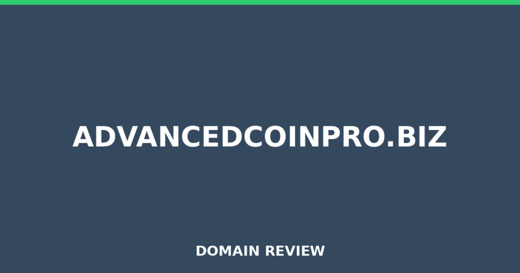 ADVANCEDCOINPRO.BIZ review 2026 - Domain review placeholder image for advancedcoinpro.biz
