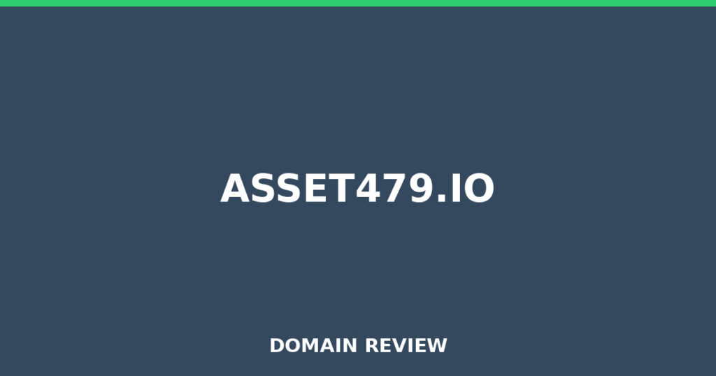 ASSET479.IO review 2026 - Domain review placeholder image for asset479.io