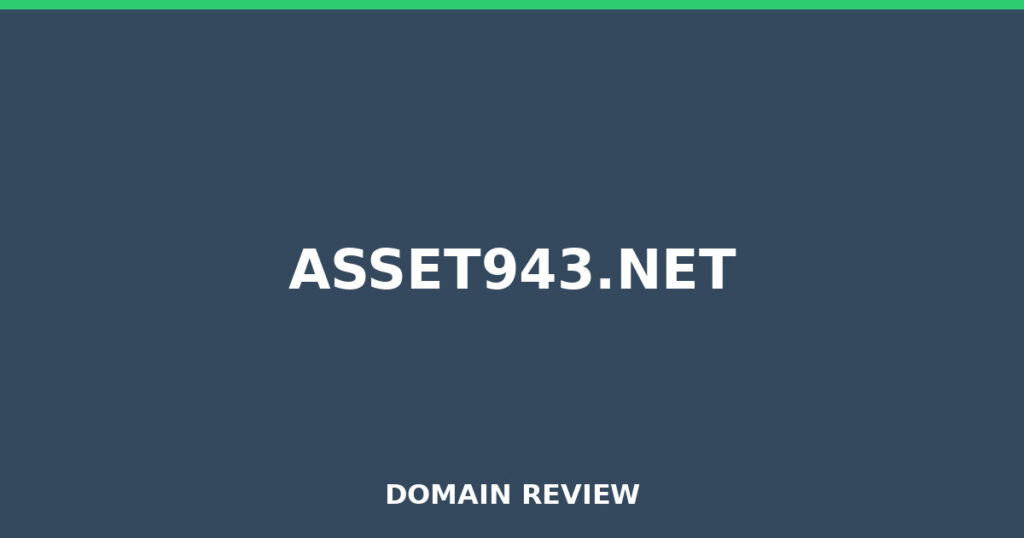 ASSET943.NET review 2026 - Domain review placeholder image for asset943.net