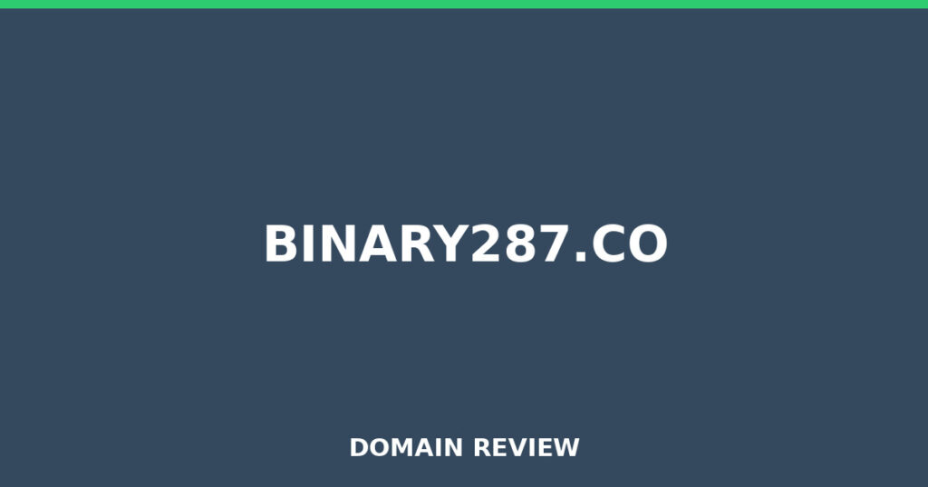 BINARY287.CO-Rezension 2026 – Platzhalterbild für die Domain-Rezension für Binary287.co