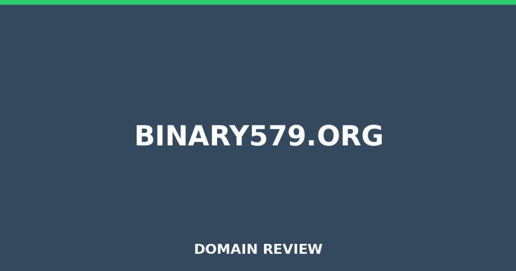 BINARY579.ORG review 2026 - Domain review placeholder image for binary579.org