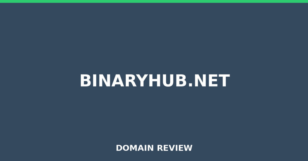 BINARYHUB.NET review 2026 - Domain review placeholder image for binaryhub.net