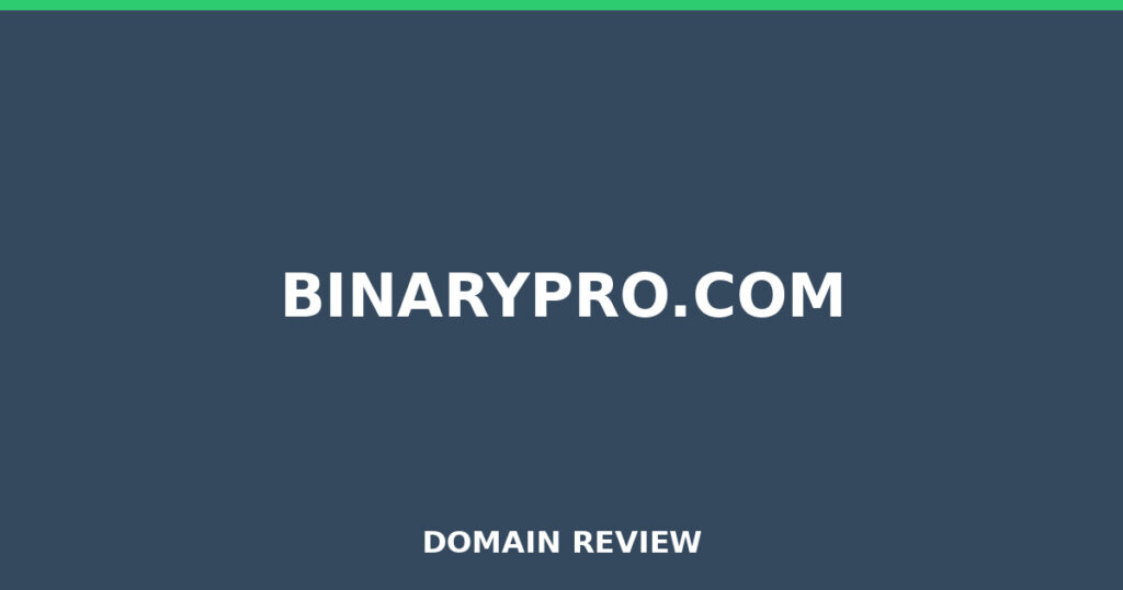 BINARYPRO.COM review 2026 - Domain review placeholder image for binarypro.com