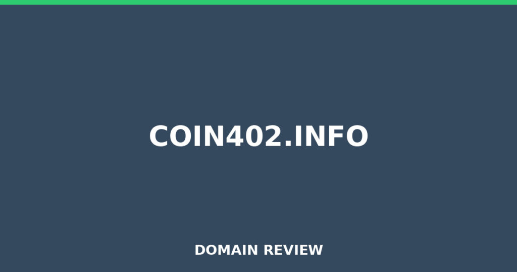 COIN402.INFO review 2026 - Domain review placeholder image for coin402.info