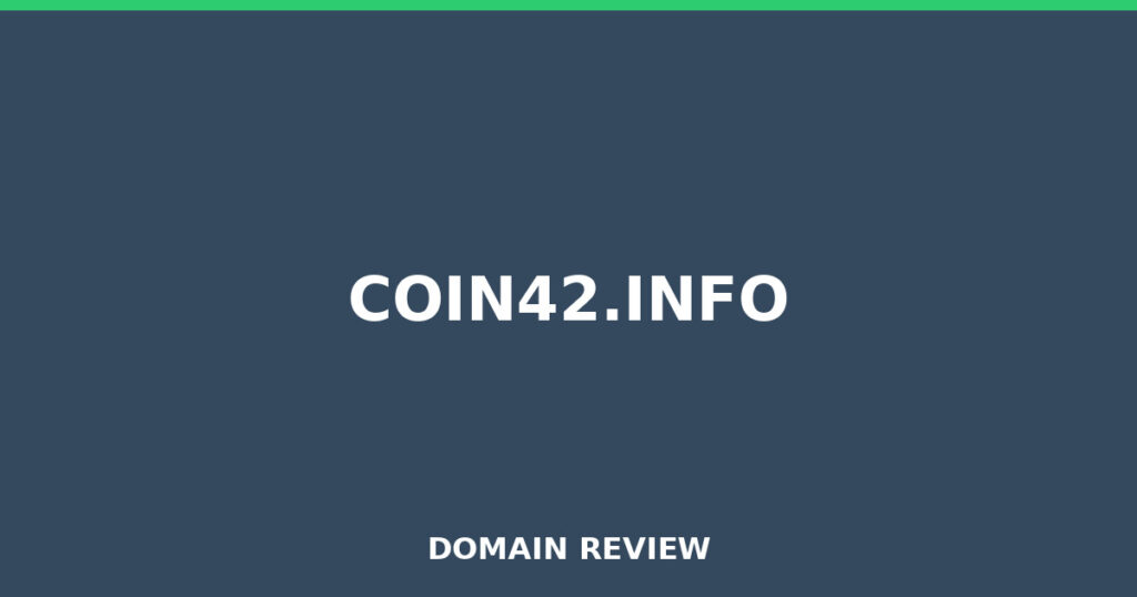 COIN42.INFO review 2026 - Domain review placeholder image for coin42.info