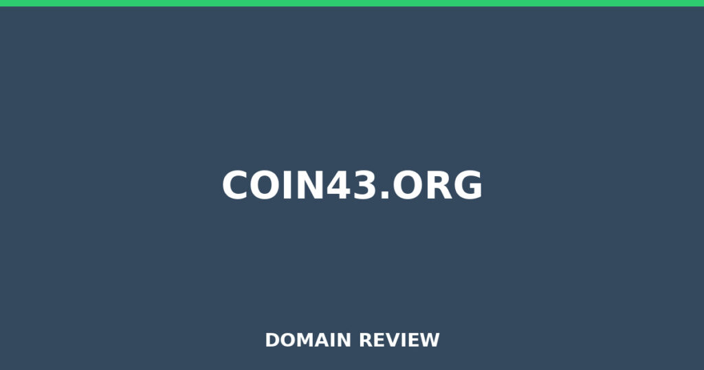 COIN43.ORG review 2026 - Domain review placeholder image for coin43.org