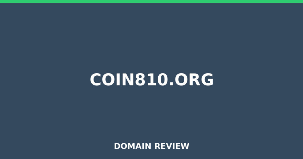 COIN810.ORG review 2026 - Domain review placeholder image for coin810.org