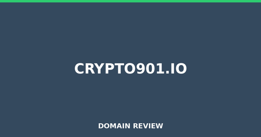 CRYPTO901.IO review 2026 - Domain review placeholder image for crypto901.io