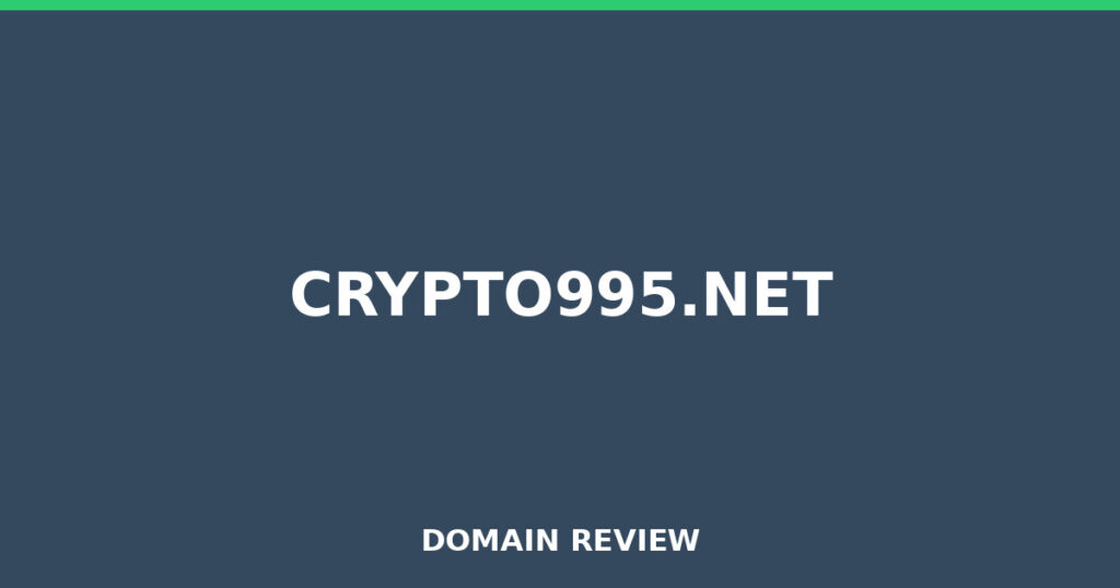 CRYPTO995.NET review 2026 - Domain review placeholder image for crypto995.net