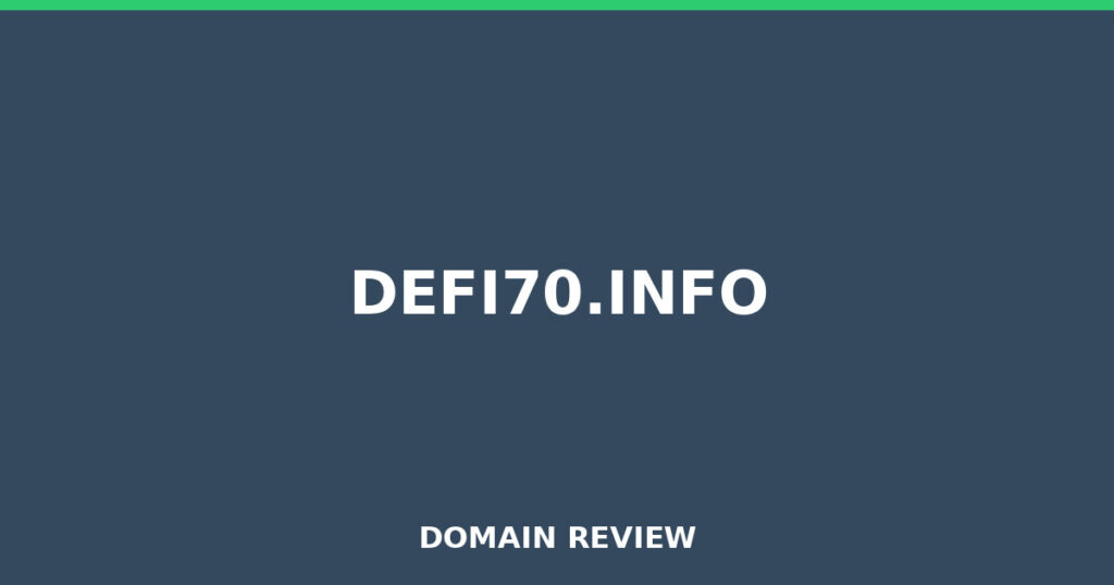 DEFI70.INFO review 2026 - Domain review placeholder image for defi70.info