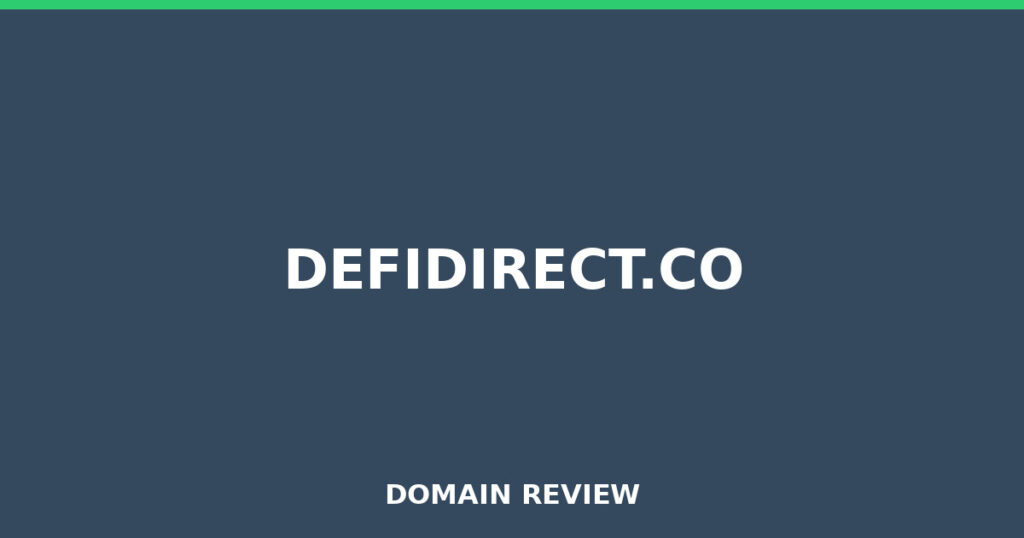 DEFIDIRECT.CO review 2026 - Domain review placeholder image for defidirect.co