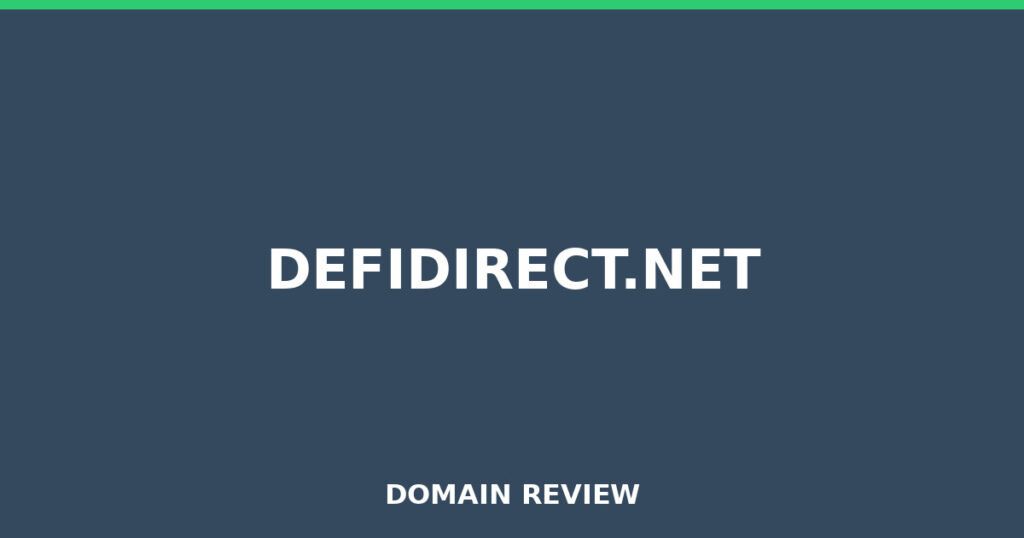 DEFIDIRECT.NET review 2026 - Domain review placeholder image for defidirect.net