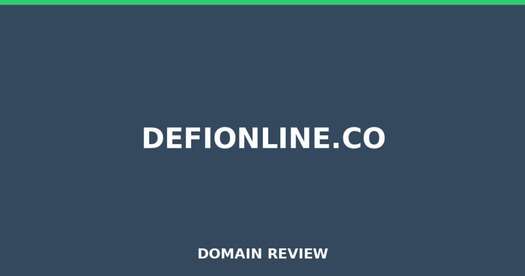 DEFIONLINE.CO review 2026 - Domain review placeholder image for defionline.co
