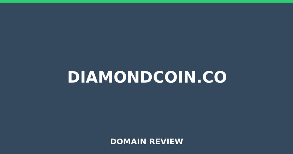 DIAMONDCOIN.CO review 2026 - Domain review placeholder image for diamondcoin.co