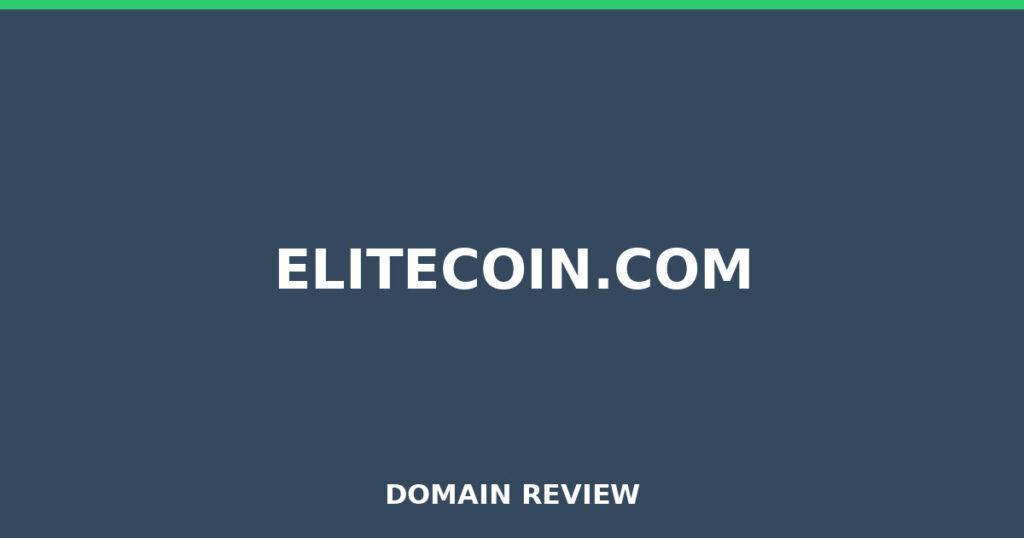 ELITECOIN.COM review 2026 - Domain review placeholder image for elitecoin.com