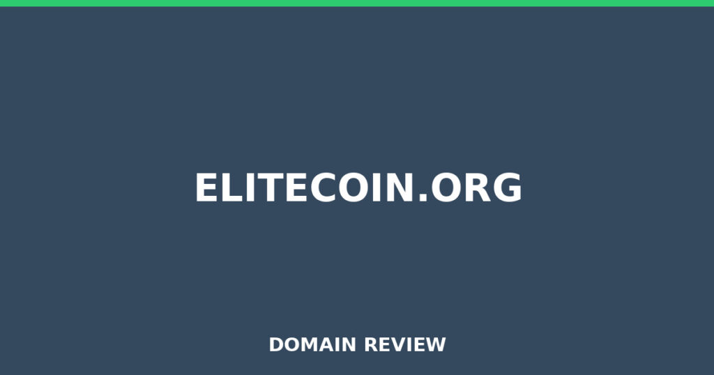ELITECOIN.ORG review 2026 - Domain review placeholder image for elitecoin.org