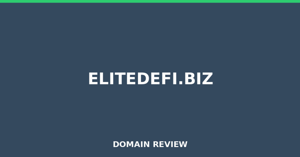 ELITEDEFI.BIZ review 2026 - Domain review placeholder image for elitedefi.biz