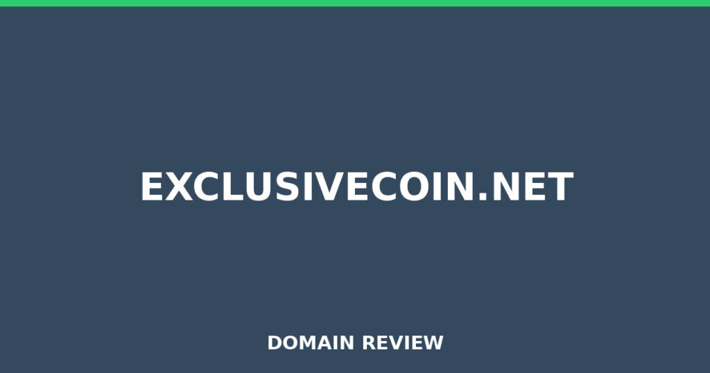 EXCLUSIVECOIN.NET review 2026 - Domain review placeholder image for exclusivecoin.net