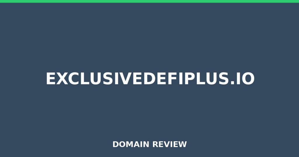 EXCLUSIVEDEFIPLUS.IO review 2026 - Domain review placeholder image for exclusivedefiplus.io