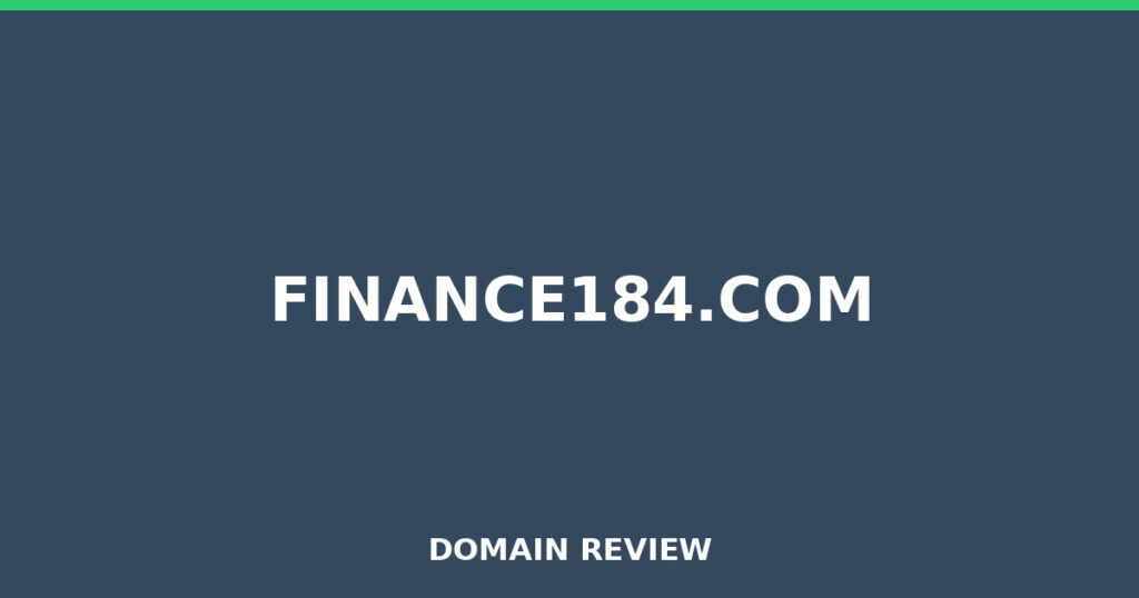 FINANCE184.COM review 2026 - Domain review placeholder image for finance184.com