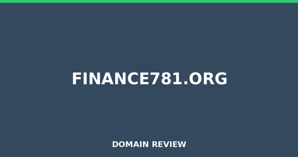 FINANCE781.ORG review 2026 - Domain review placeholder image for finance781.org