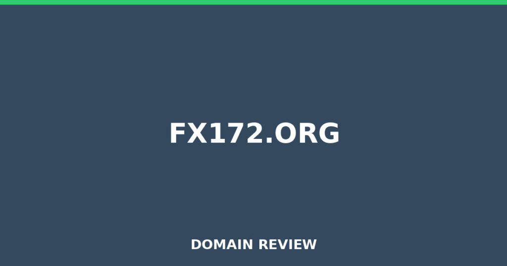 FX172.ORG review 2026 - Domain review placeholder image for fx172.org