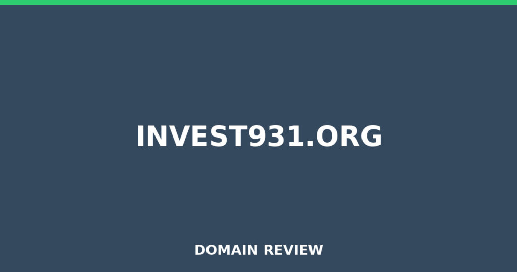 INVEST931.ORG review 2026 - Domain review placeholder image for invest931.org