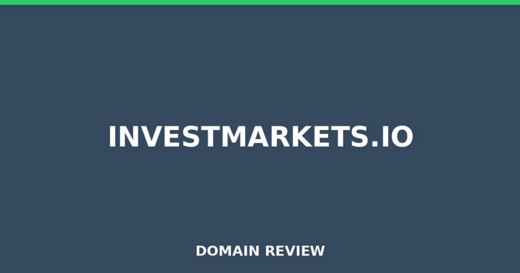 INVESTMARKETS.IO review 2026 - Domain review placeholder image for investmarkets.io