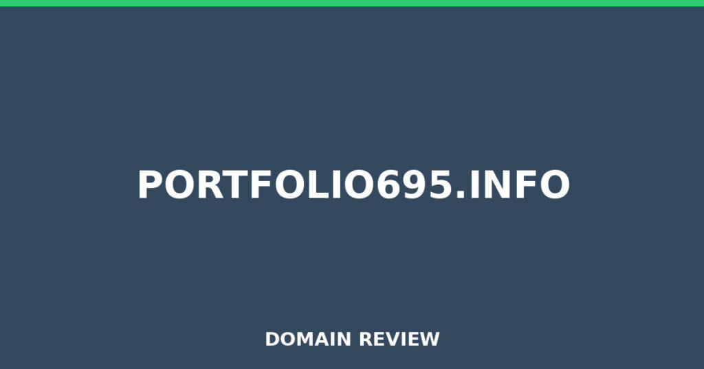 PORTFOLIO695.INFO review 2026 - Domain review placeholder image for portfolio695.info