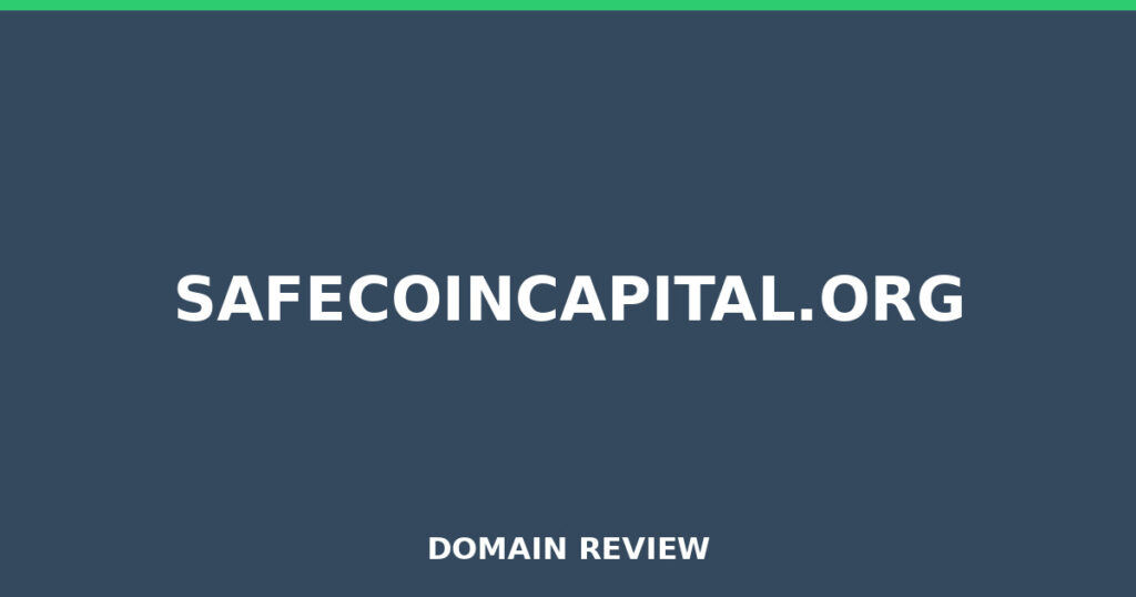 SAFECOINCAPITAL.ORG review 2026 - Domain review placeholder image for safecoincapital.org
