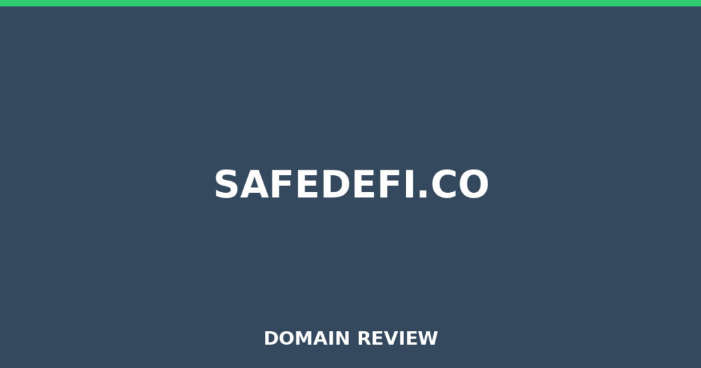 SAFEDEFI.CO review 2026 - Domain review placeholder image for safedefi.co