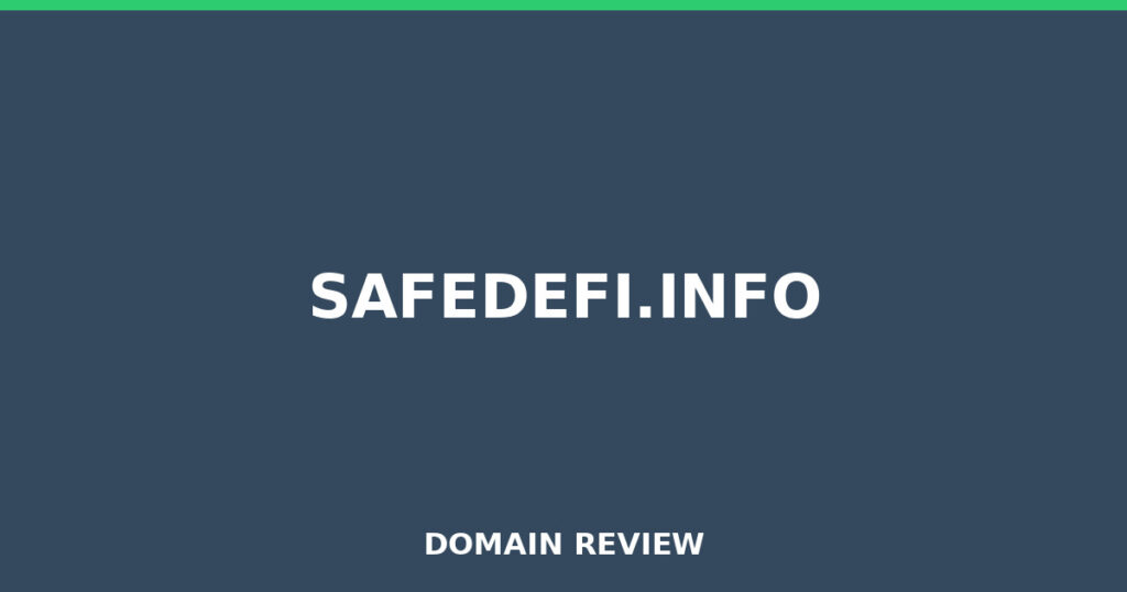 SAFEDEFI.INFO review 2026 - Domain review placeholder image for safedefi.info